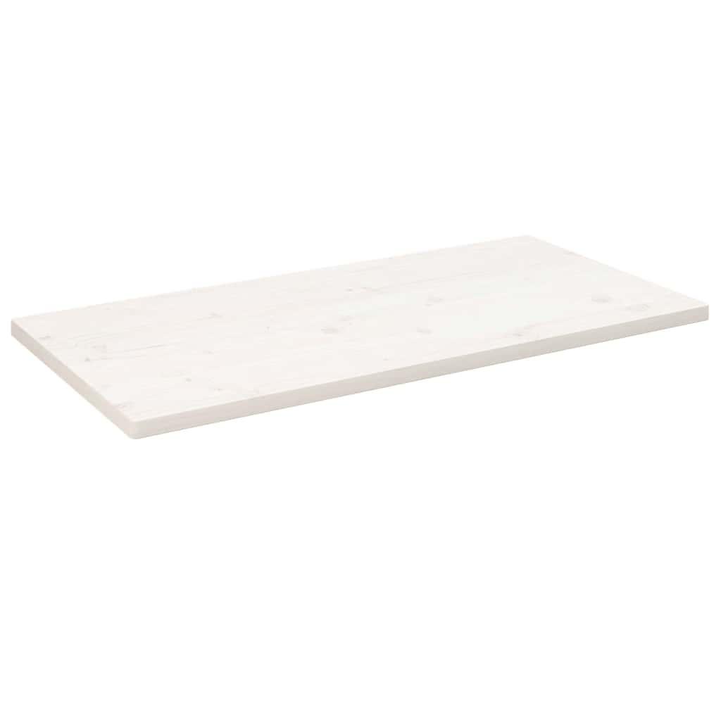 Bordplade 110X60X2,5 Cm Oval Massivt Fyrretræ - Hvid / 100 x 60 x 2.5 cm
