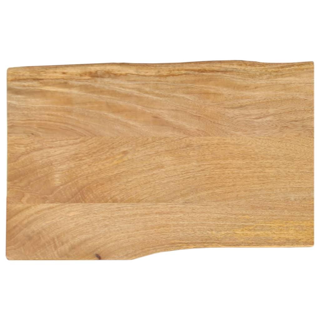 Bordplade i massivt mangotræ 60 x 40 x 2,5 cm med naturlig kant