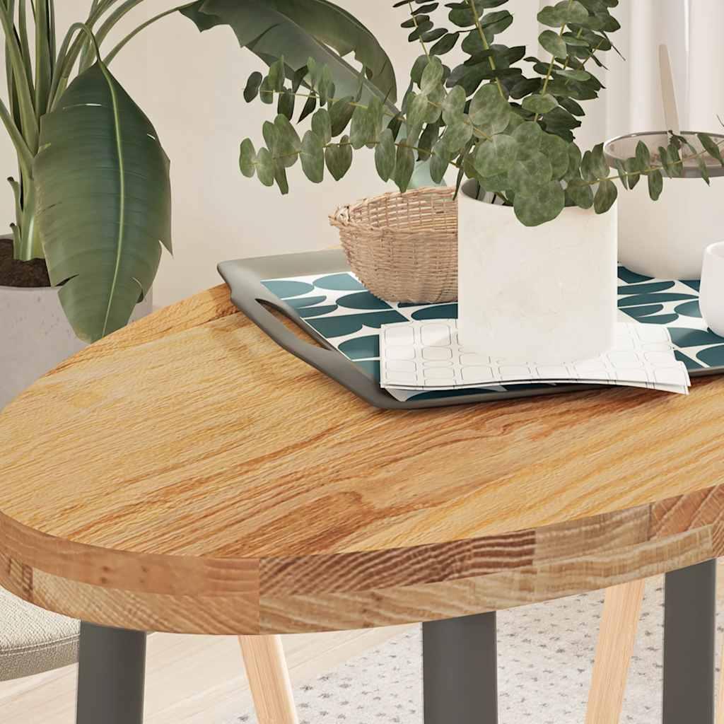 Bordplade Massivt Egetræ Oval - Lysebrun / 100 x 50 x 4 cm