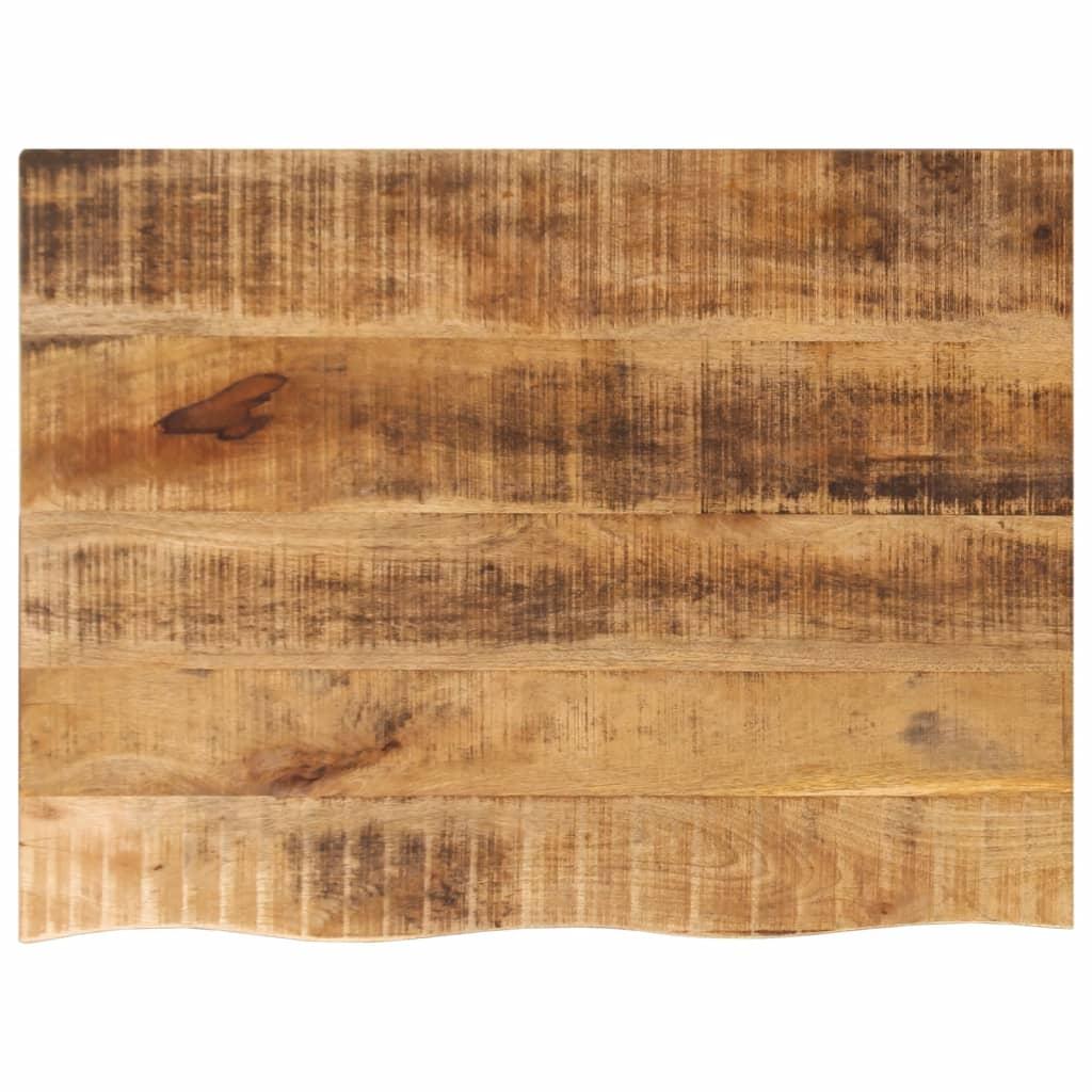 Bordplade 70x60x2,5 cm naturlig kant massivt ru mangotræ