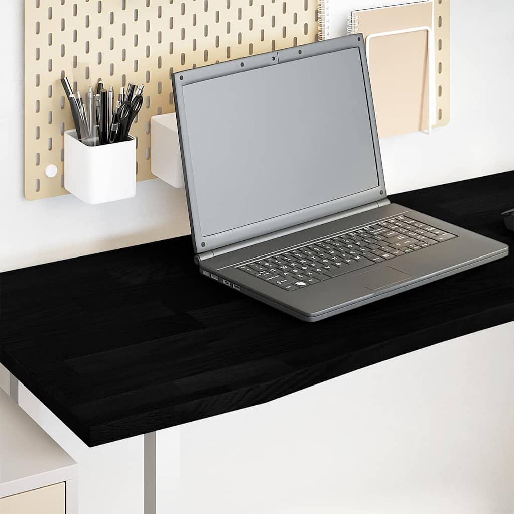 Bordplade 120X50X2,5 Cm Massivt Egetræ Rektangulær - Mørkebrun / 160 x 50 x 2.5 cm