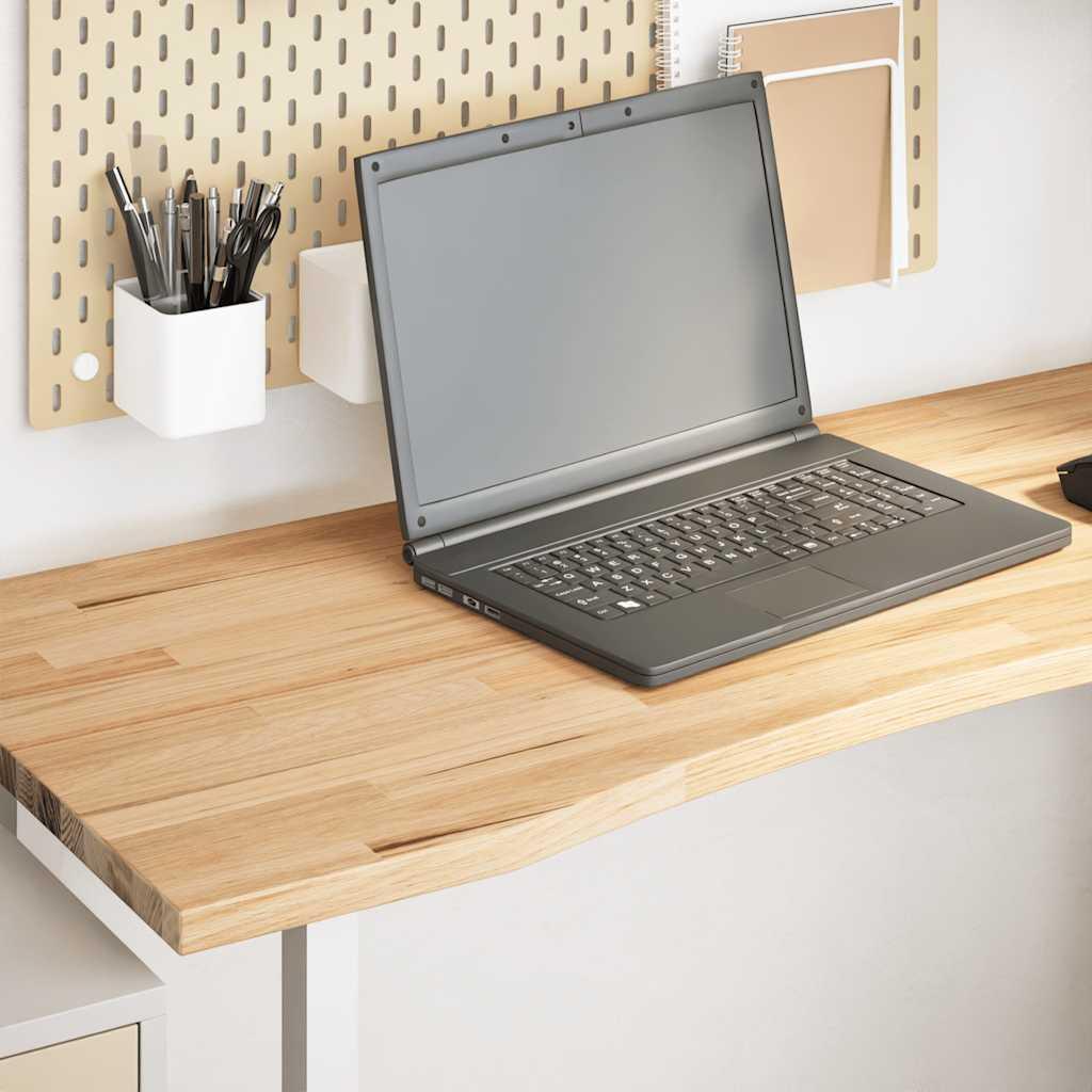 Bordplade 120X50X2,5 Cm Massivt Egetræ Rektangulær - Naturfarvet / 120 x 60 x 2.5 cm