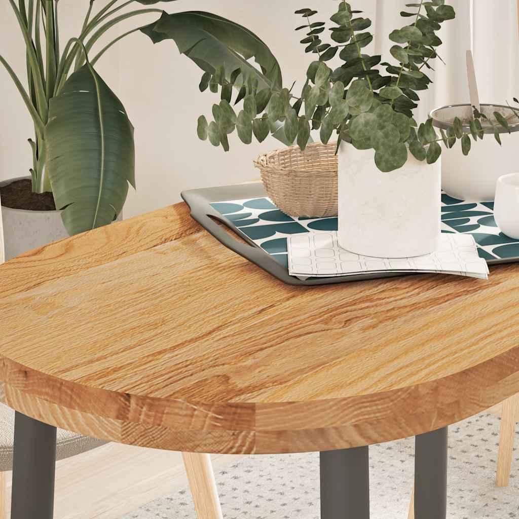 Bordplade Massivt Egetræ Oval - Lysebrun / 100 x 50 x 4 cm