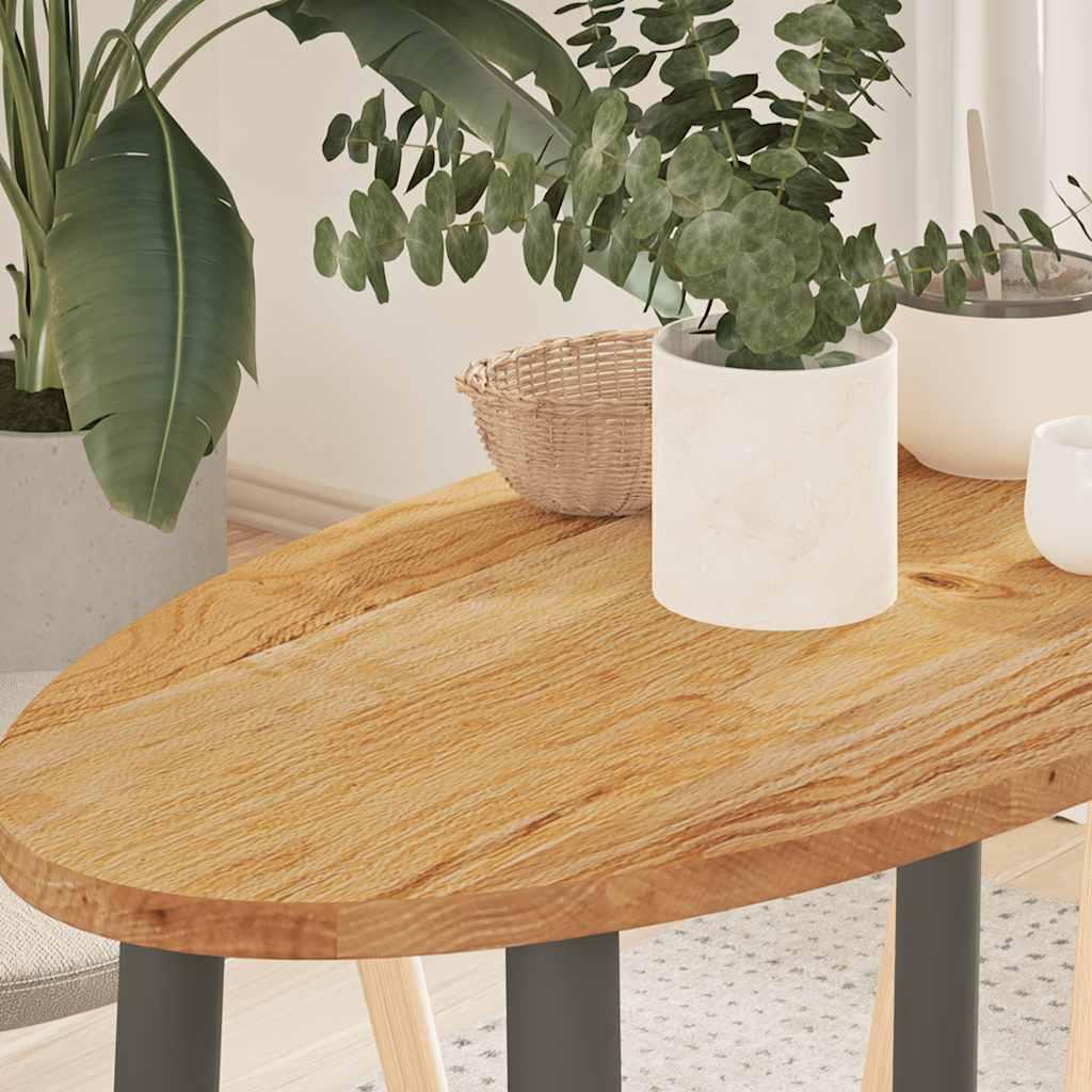 Bordplade Massivt Egetræ Oval - Lysebrun / 80 x 40 x 2 cm