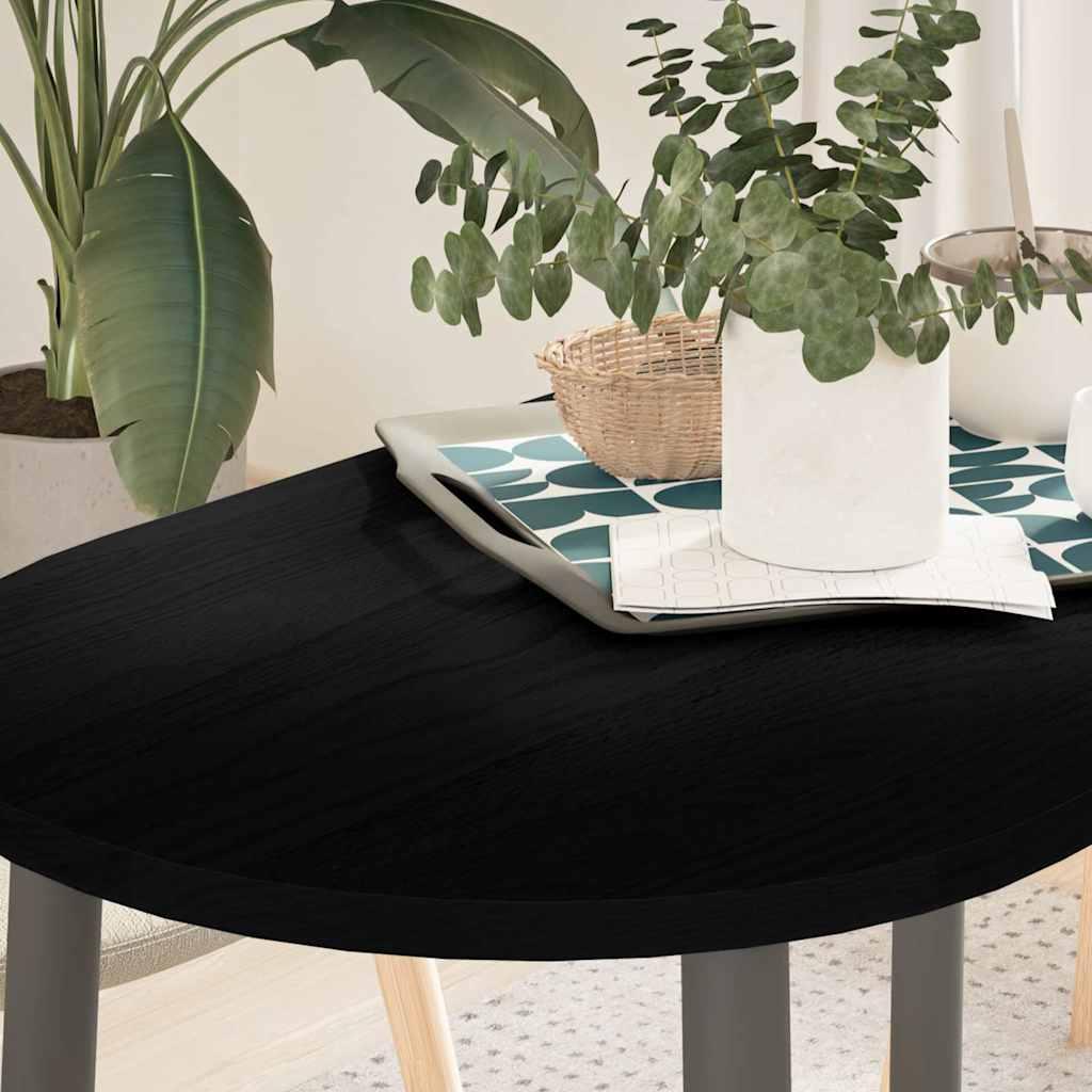 Bordplade Massivt Egetræ Oval - Mørkebrun / 100 x 50 x 2 cm