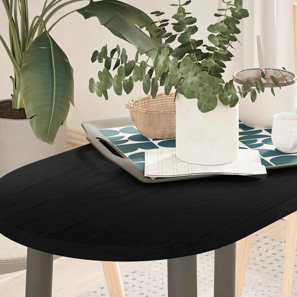 Bordplade Massivt Egetræ Oval - Mørkebrun / 80 x 40 x 2 cm