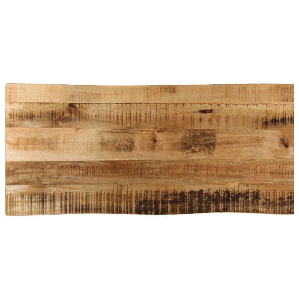 Bordplade 100x40x2,5 cm naturlig kant massivt ru mangotræ