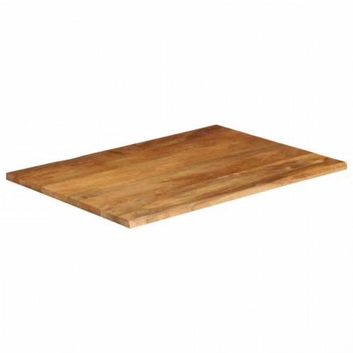 Bordplade i massivt mangotræ med naturlig kant - 90 x 80 x 3,8 cm