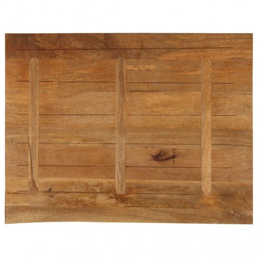 Bordplade i massivt mangotræ med naturlig kant - 90 x 80 x 3,8 cm