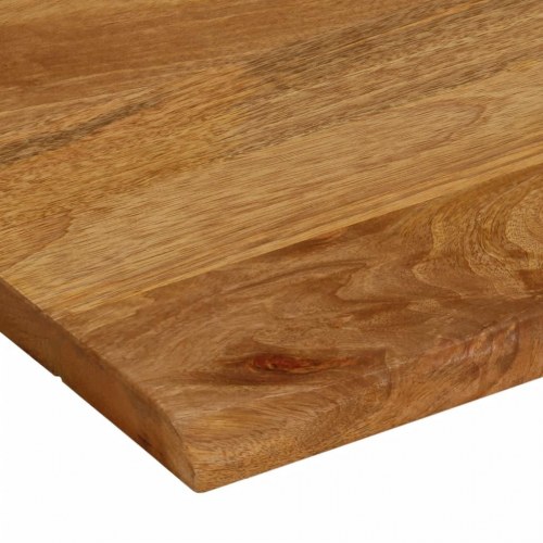 Bordplade i massivt mangotræ med naturlig kant - 90 x 80 x 3,8 cm