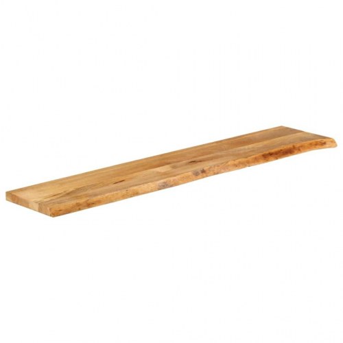 Bordplade i massivt mangotræ 140 x 40 x 3,8 cm - naturlig kant