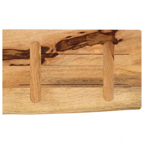 Bordplade i massivt mangotræ med naturlig kant - 60 x 30 x 3,8 cm