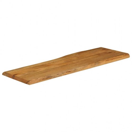 Bordplade i massivt mangotræ med naturlig kant - 120 x 40 x 3,8 cm