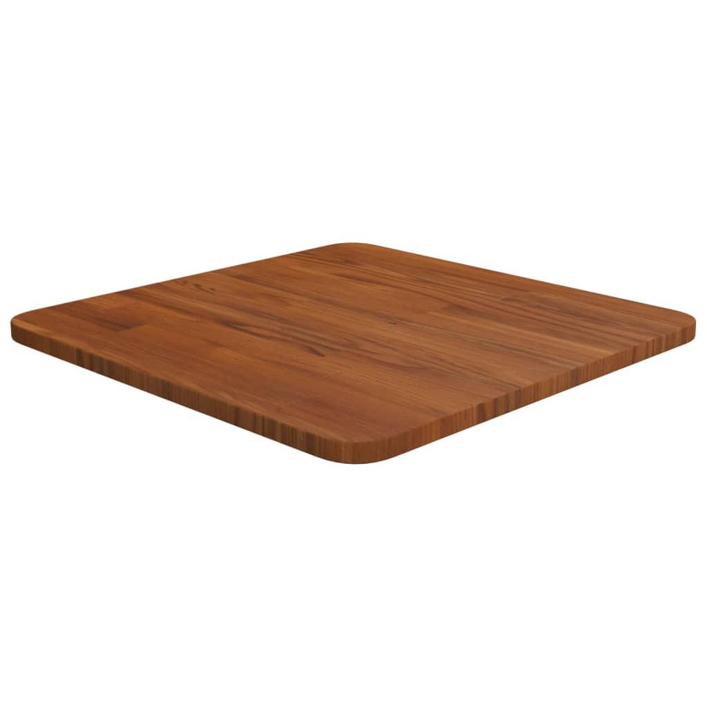 Firkantet Bordplade 40X40X1,5 Cm Ubehandlet Massivt Egetræ - Mørkebrun / 40 x 40 x 1.5 cm