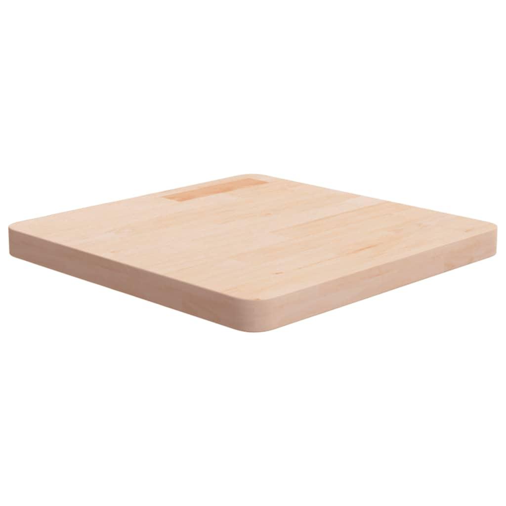 Firkantet Bordplade 40X40X1,5 Cm Ubehandlet Massivt Egetræ - Naturfarvet / 50 x 50 x 4 cm