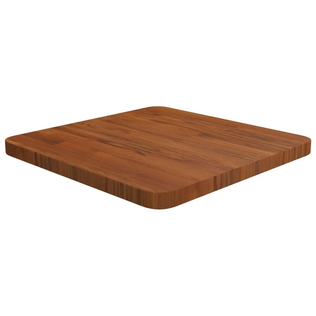 Firkantet Bordplade 40X40X1,5 Cm Ubehandlet Massivt Egetræ - Mørkebrun / 40 x 40 x 2.5 cm