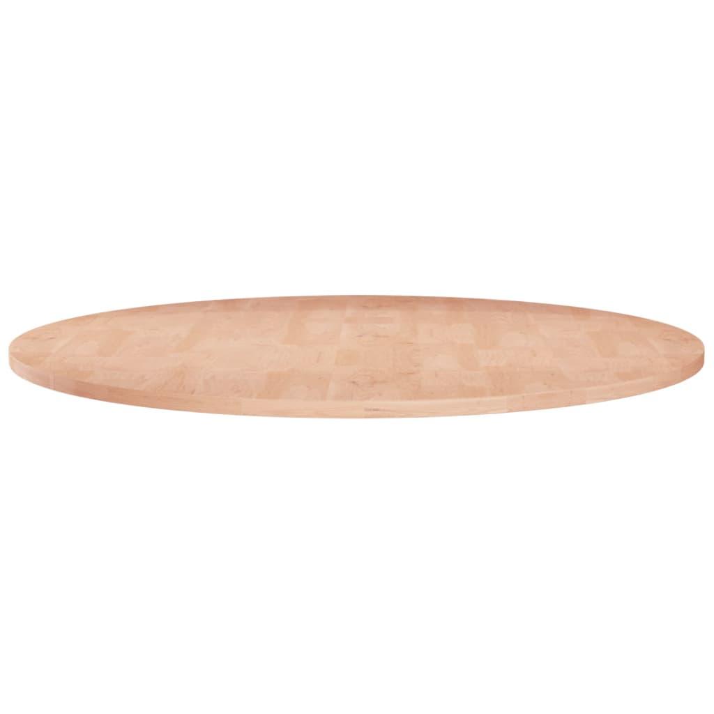 Rund Bordplade Ø40X1,5 Cm Ubehandlet Massivt Egetræ - Naturfarvet / Ø 80 x 1.5 cm