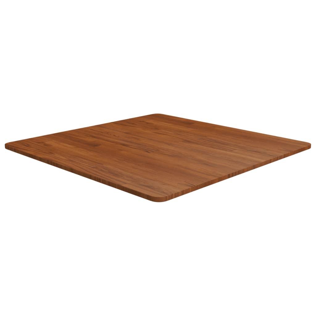 Firkantet Bordplade 40X40X1,5 Cm Ubehandlet Massivt Egetræ - Mørkebrun / 80 x 80 x 1.5 cm