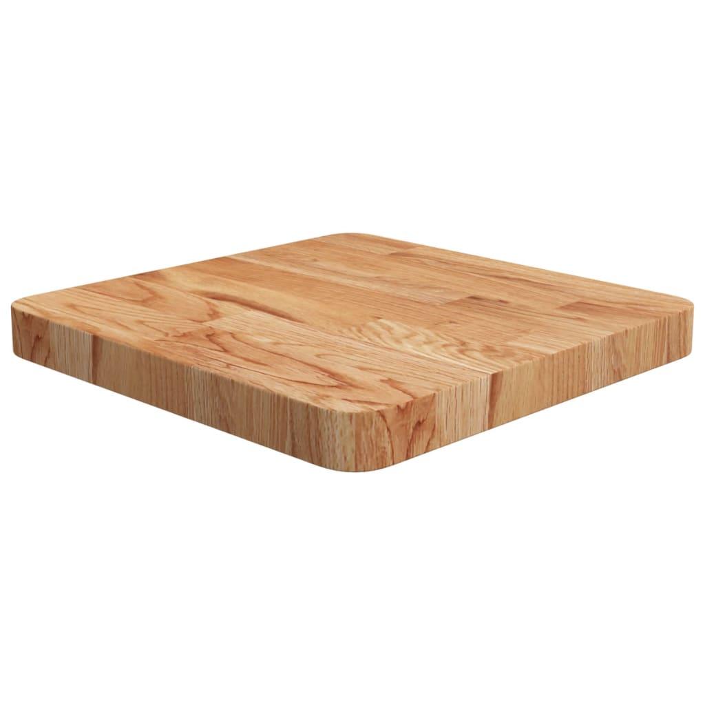 Firkantet Bordplade 40X40X1,5 Cm Ubehandlet Massivt Egetræ - Lysebrun / 40 x 40 x 4 cm