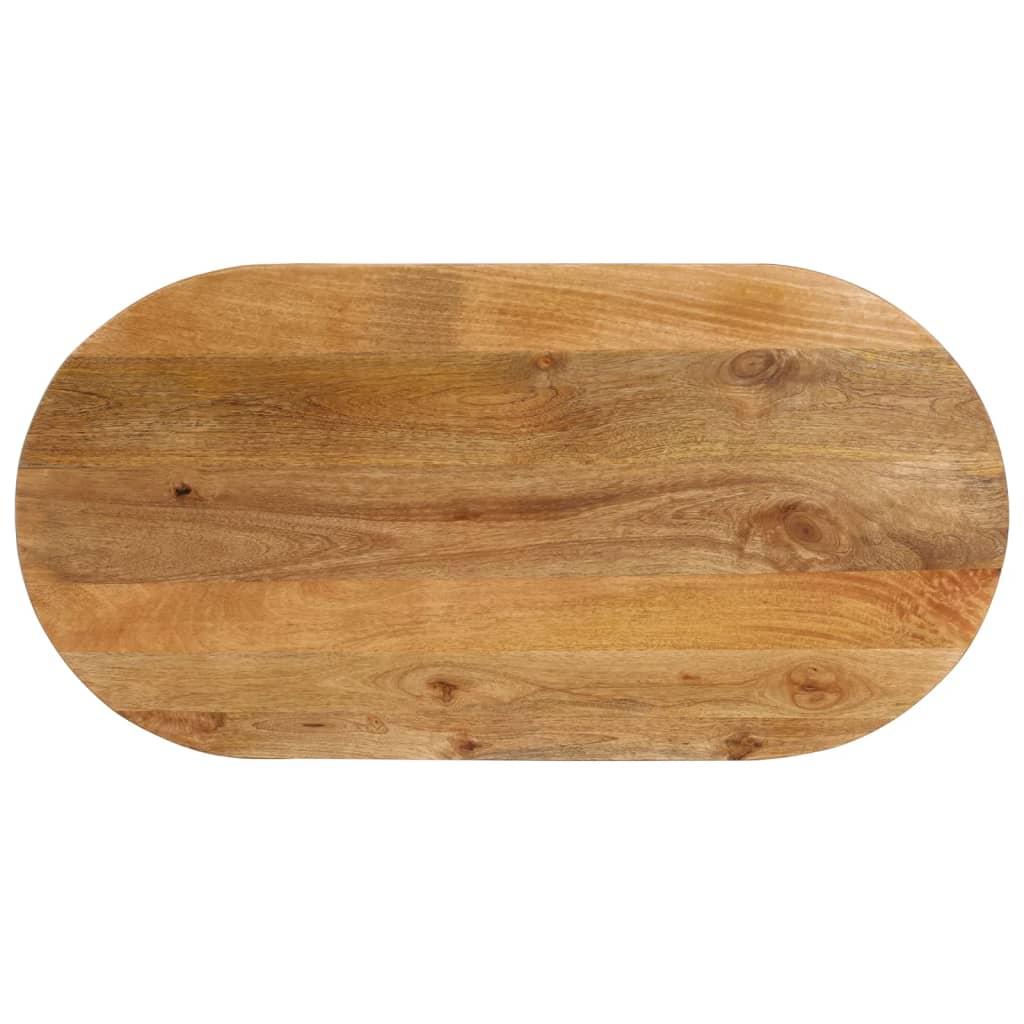 Bordplade 100X40X2,5 Cm Oval Massivt Mangotræ Mangotræ (Egetræsfinish) - 80 x 40 cm / 25 mm