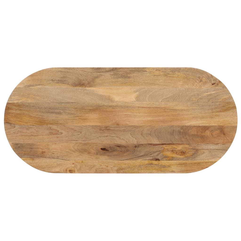 Bordplade 120X60X3,8 Cm Oval Massivt Mangotræ Mangotræ (Naturligt) - 80 x 40 cm / 38 mm