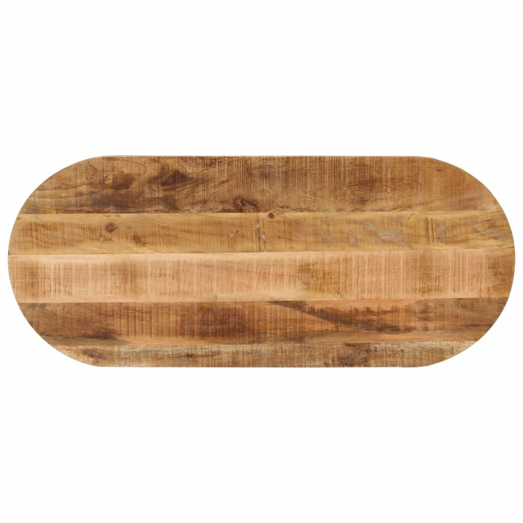 Bordplade 140X60X2,5 Cm Oval Massivt Ru Mangotræ Ru Mangotræ (Naturligt) - 80 x 40 cm / 38 mm