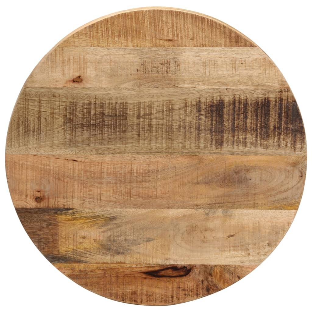 bordplade Ø60x3,8 cm rund massivt ru mangotræ