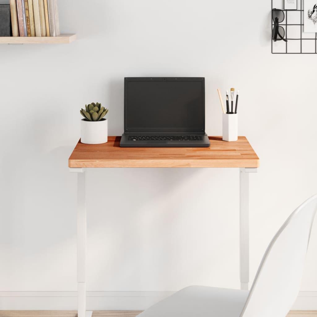Bordplade 80X40X1,5 Cm Rektangulær Massivt Bøgetræ - Brun / 60 x 40 x 2.5 cm