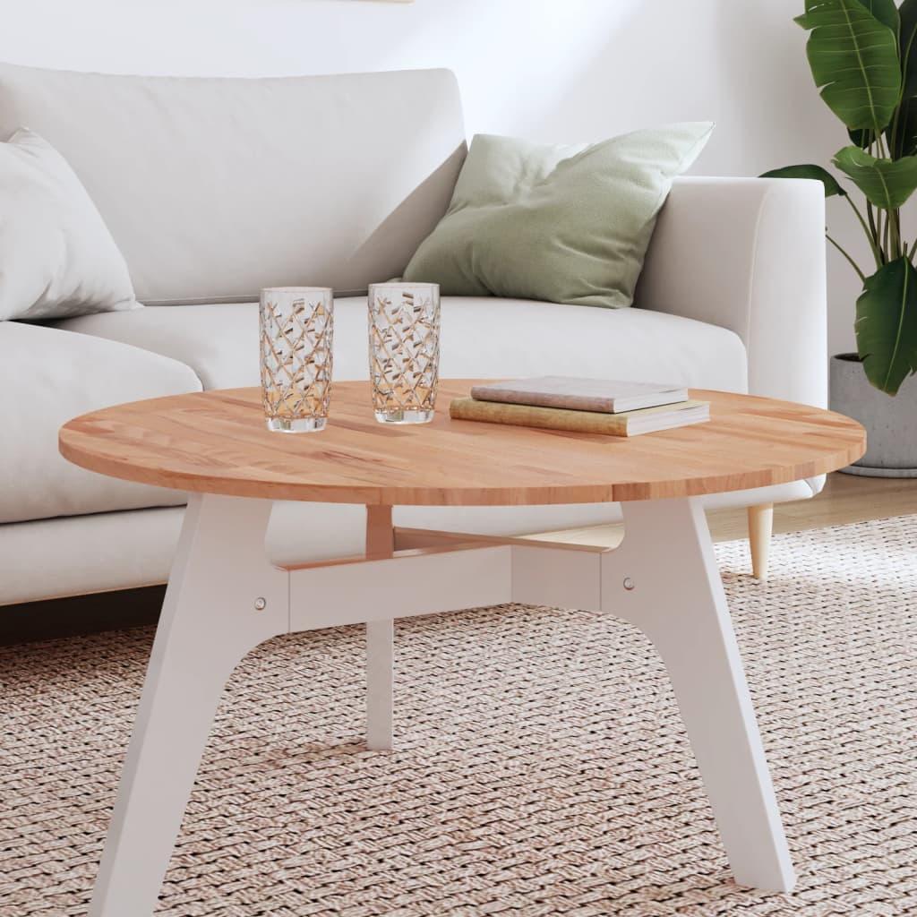 Bordplade Ø90X1,5 Cm Rund Massivt Bøgetræ - Brun / 80 x 1.5 cm
