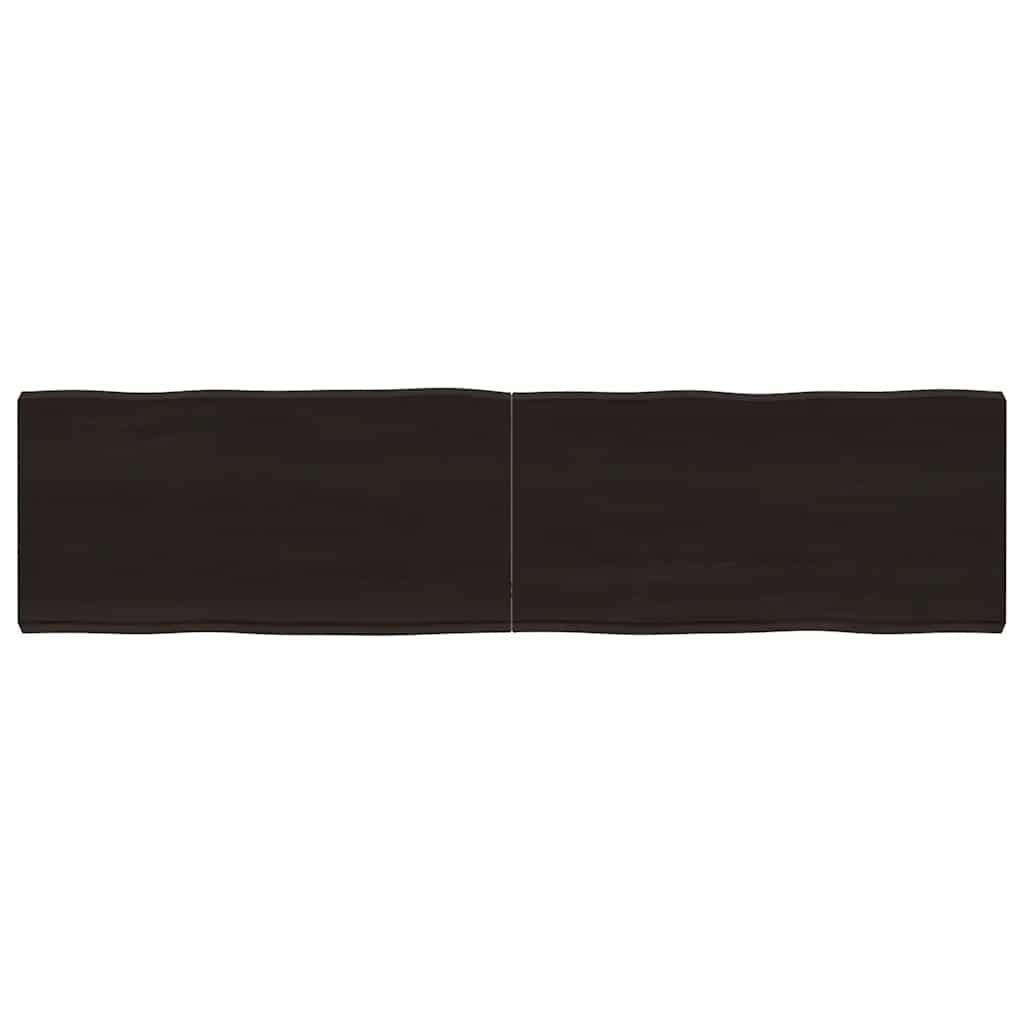 Bordplade 160x40x(2-6) cm naturlig kant behandlet træ mørkebrun
