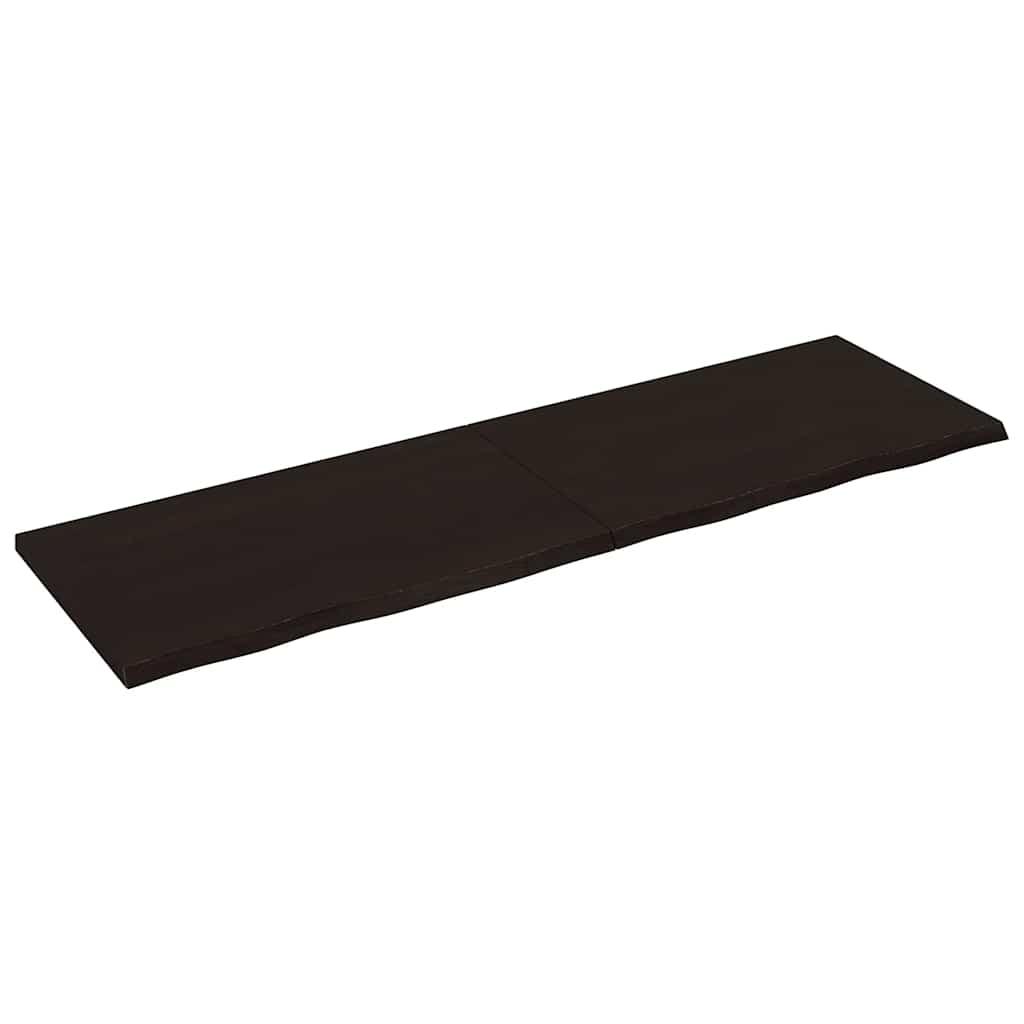 Bordplade 60X40X(2-4) Cm Behandlet Massivt Egetræ Mørkebrun - 200 x 60 x 4 cm