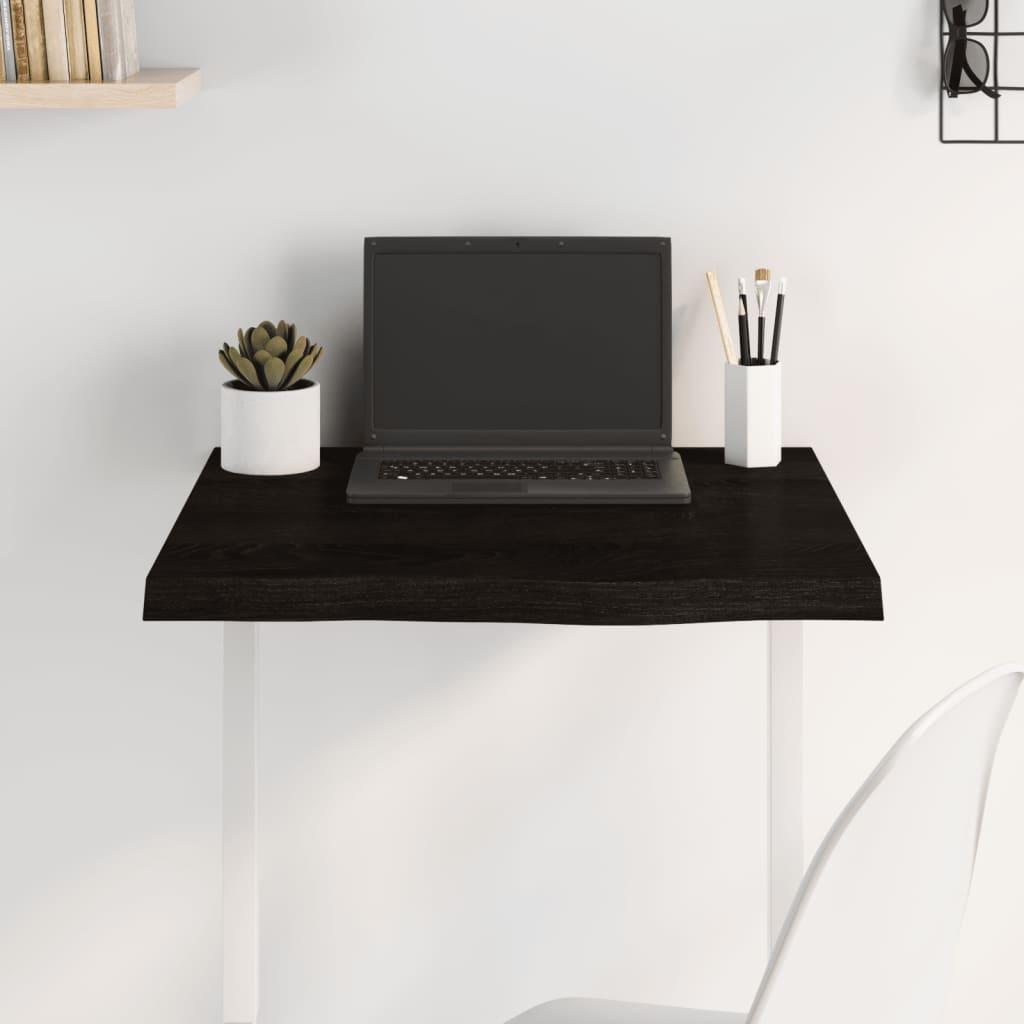 Bordplade 60X40X(2-4) Cm Behandlet Massivt Egetræ Mørkebrun - 60 x 60 x 4 cm