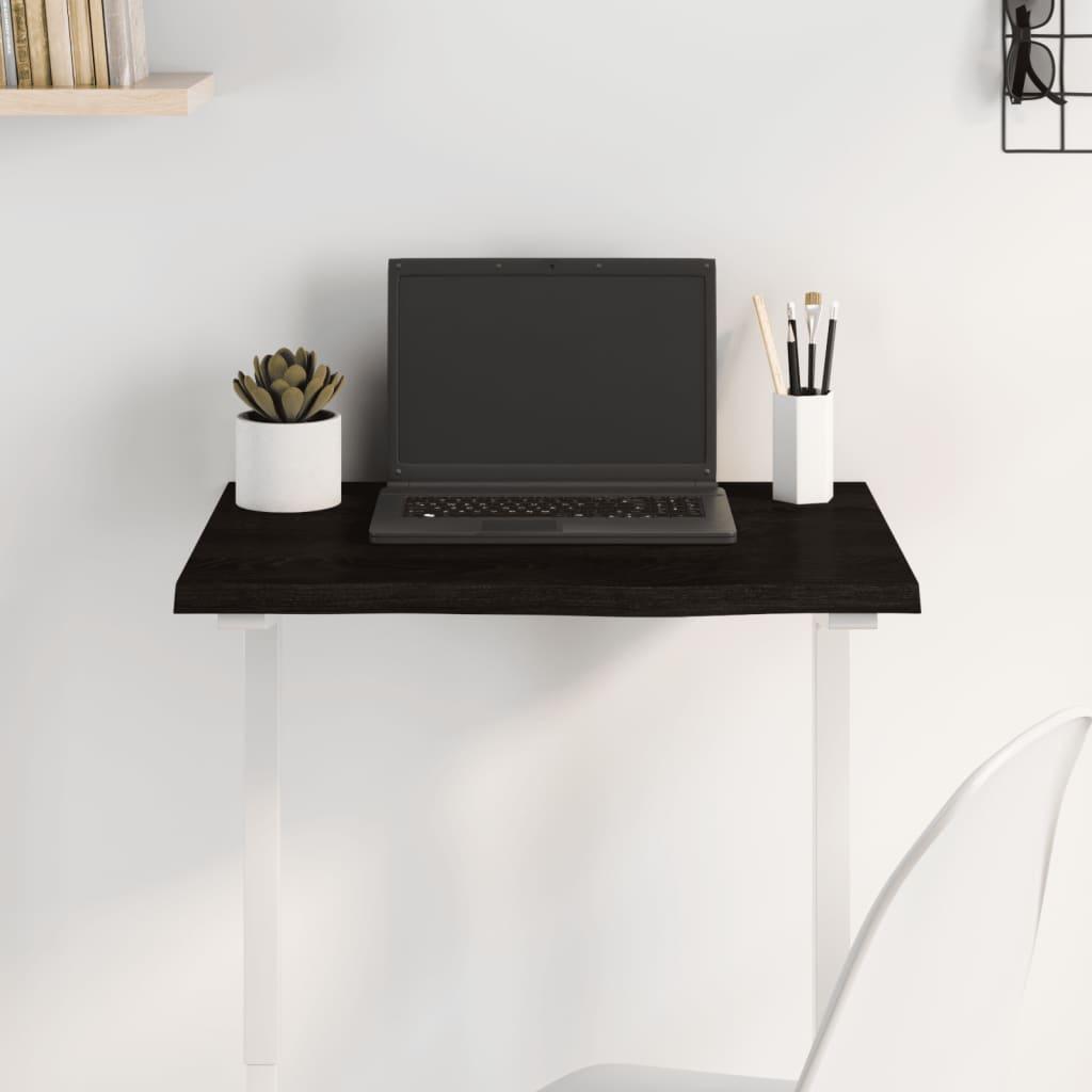 Bordplade 60X40X(2-4) Cm Behandlet Massivt Egetræ Mørkebrun - 60 x 50 x 2 cm