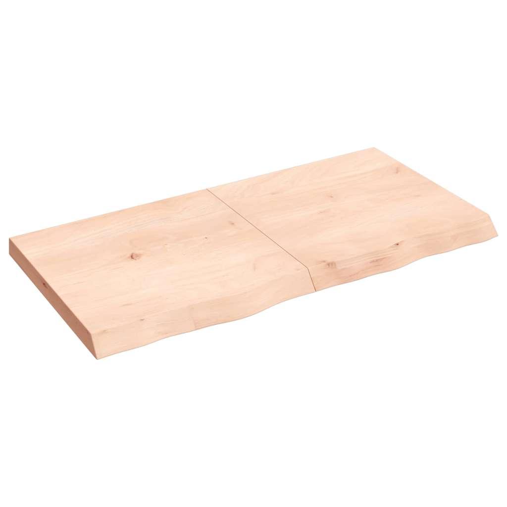 Bordplade Ubehandlet Massivt Egetræ Naturfarvet - 120 x 60 x 6 cm