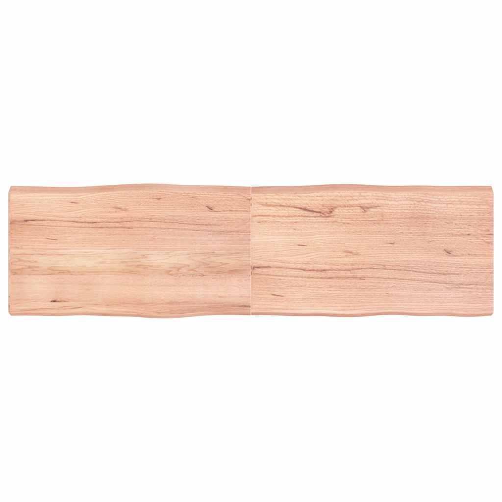Bordplade 180x50x(2-6) cm naturlig kant behandlet træ lysebrun