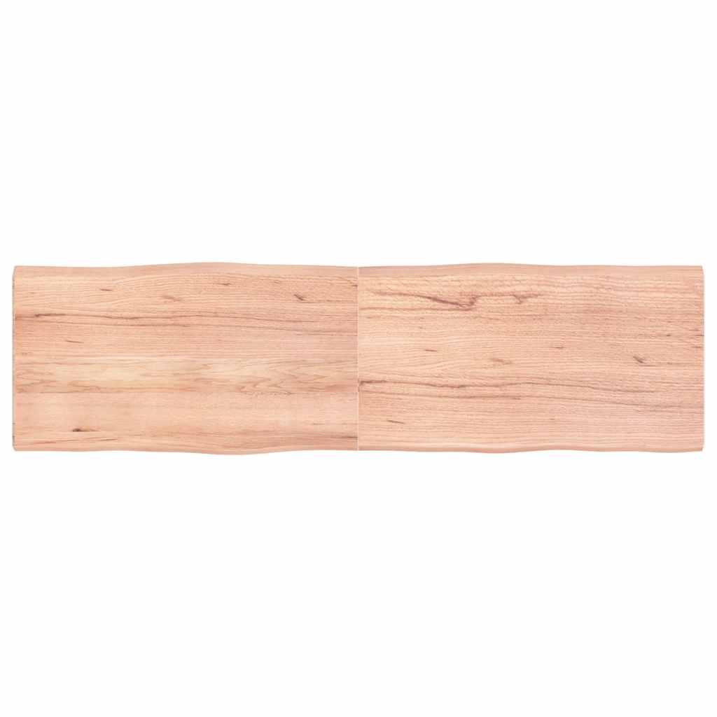 Bordplade Naturlig Kant Behandlet Egetræ Lysebrun - 180 x 50 x 4 cm