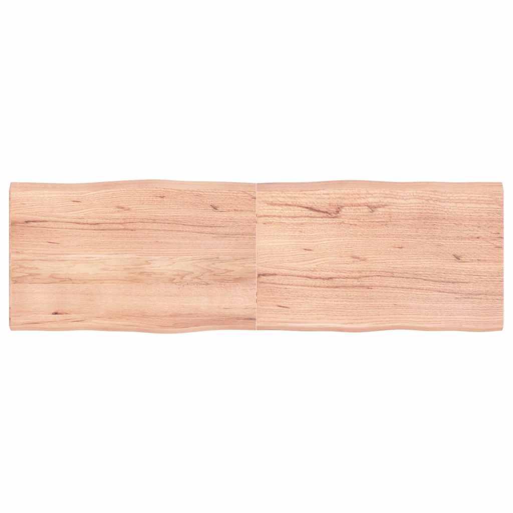 Bordplade Naturlig Kant Behandlet Egetræ Lysebrun - 160 x 50 x 4 cm