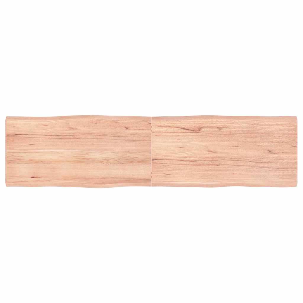 Bordplade Naturlig Kant Behandlet Egetræ Lysebrun - 160 x 40 x 4 cm