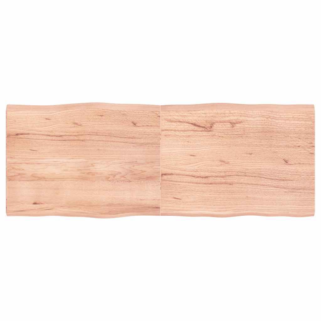 Bordplade Naturlig Kant Behandlet Egetræ Lysebrun - 160 x 60 x 4 cm