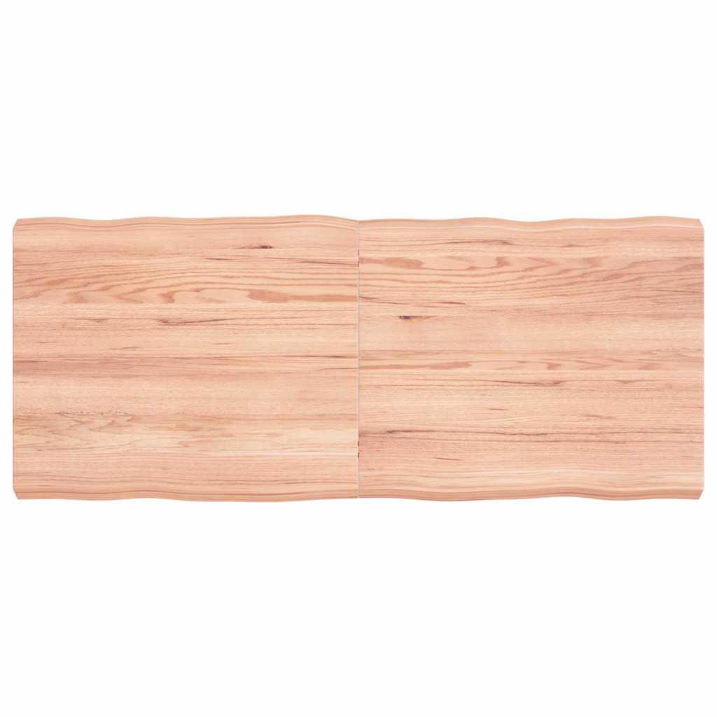 Bordplade 120x50x(2-6) cm naturlig kant behandlet træ lysebrun