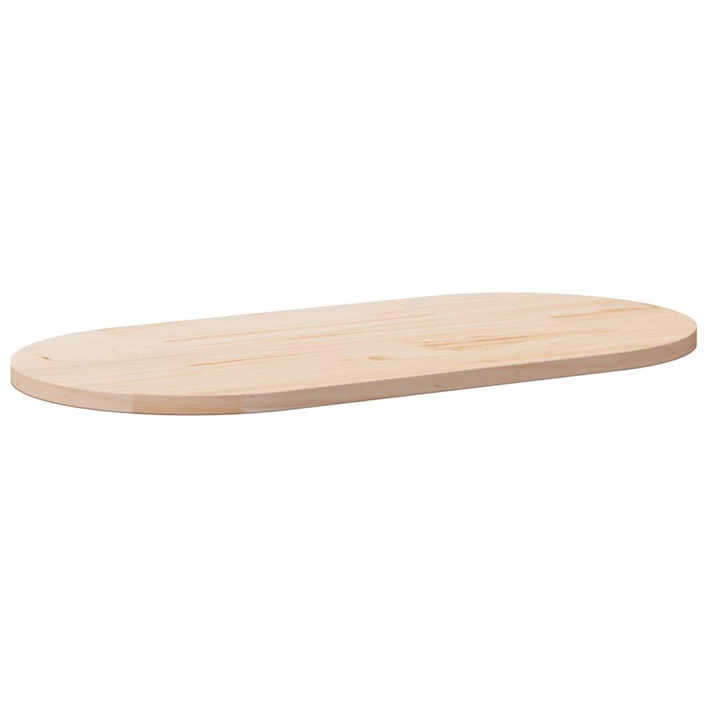 Bordplade 60X30X2,5 Cm Oval Massivt Fyrretræ - Naturfarvet / 100 x 50 x 2.5 cm