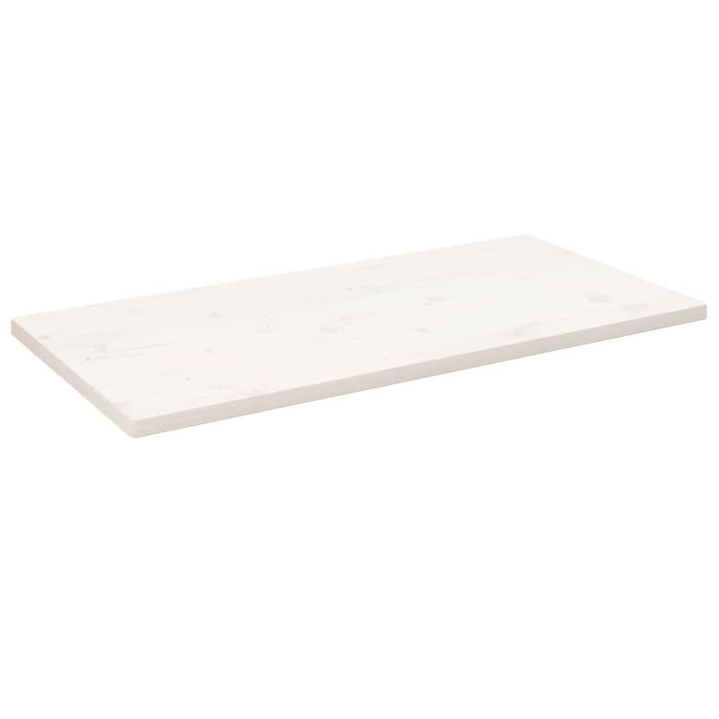 Bordplade 110X60X2,5 Cm Oval Massivt Fyrretræ - Hvid / 110 x 60 x 2.5 cm