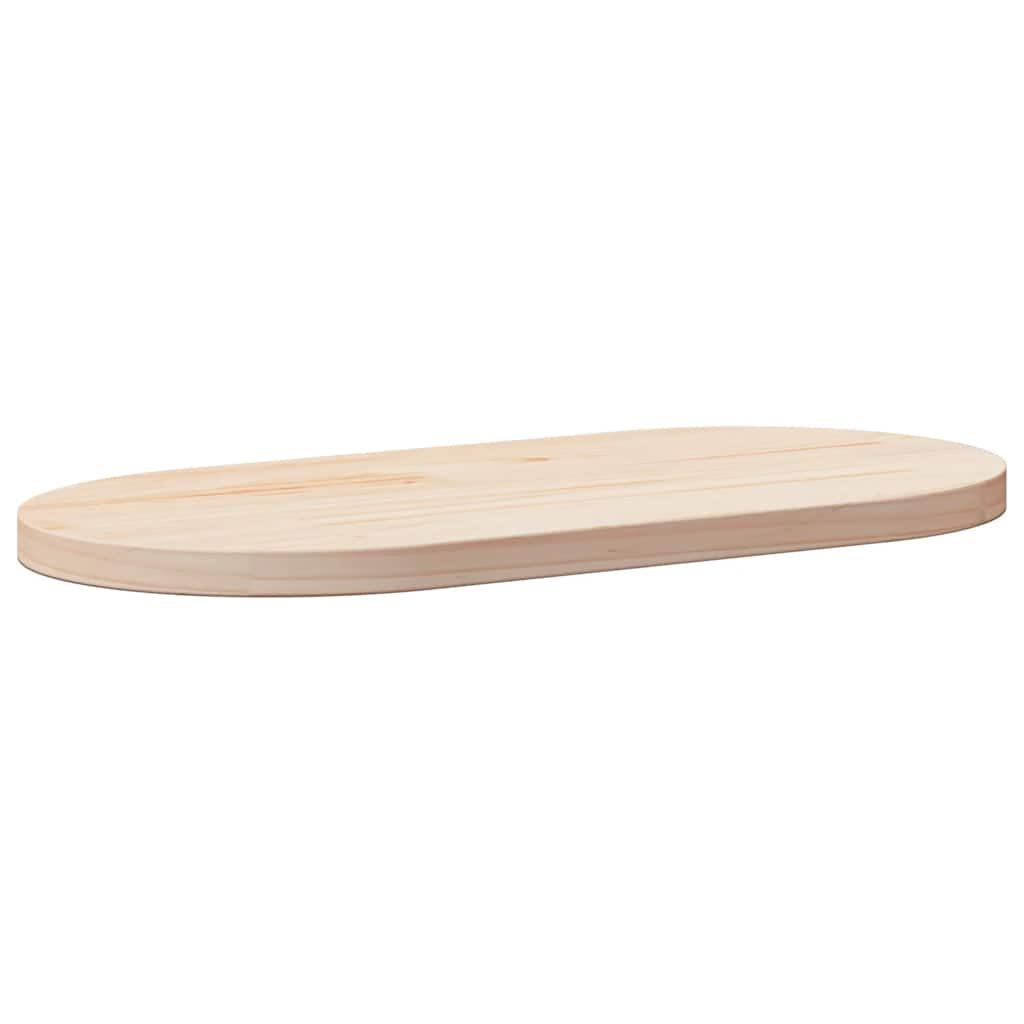 Bordplade 60X30X2,5 Cm Oval Massivt Fyrretræ - Naturfarvet / 70 x 35 x 2.5 cm