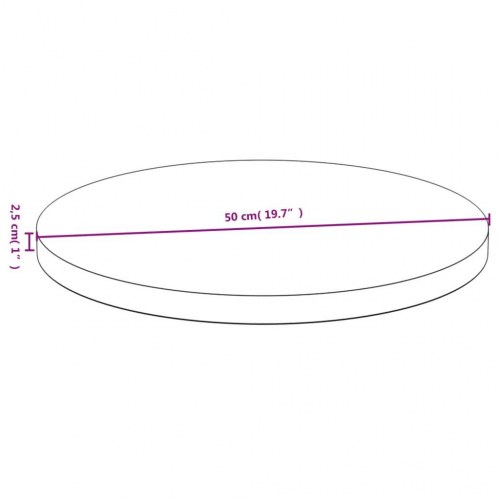 Rund bordplade i bambus Ø50 × 2,5 cm - lakeret