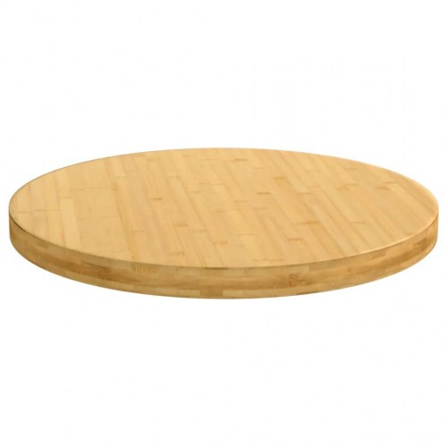 Rund bordplade Ø70 x 4 cm i bambus - lakeret