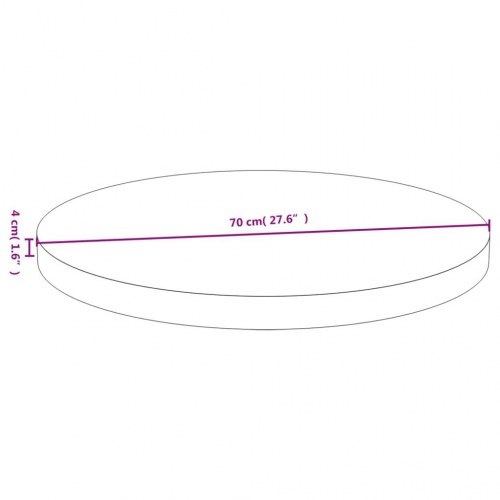 Rund bordplade Ø70 x 4 cm i bambus - lakeret
