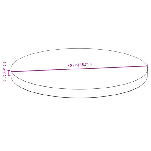 Rund bordplade Ø40 × 2,5 cm - bambus, lakeret