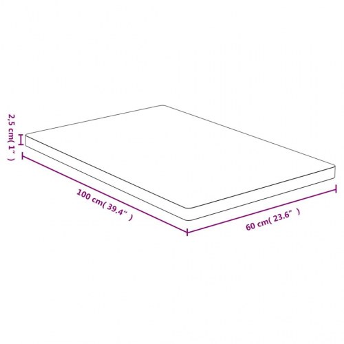 Bordplade i bambus - 60 × 100 × 2,5 cm, rektangulær