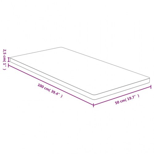 Bordplade i bambus 50 × 100 × 2,5 cm - rektangulær
