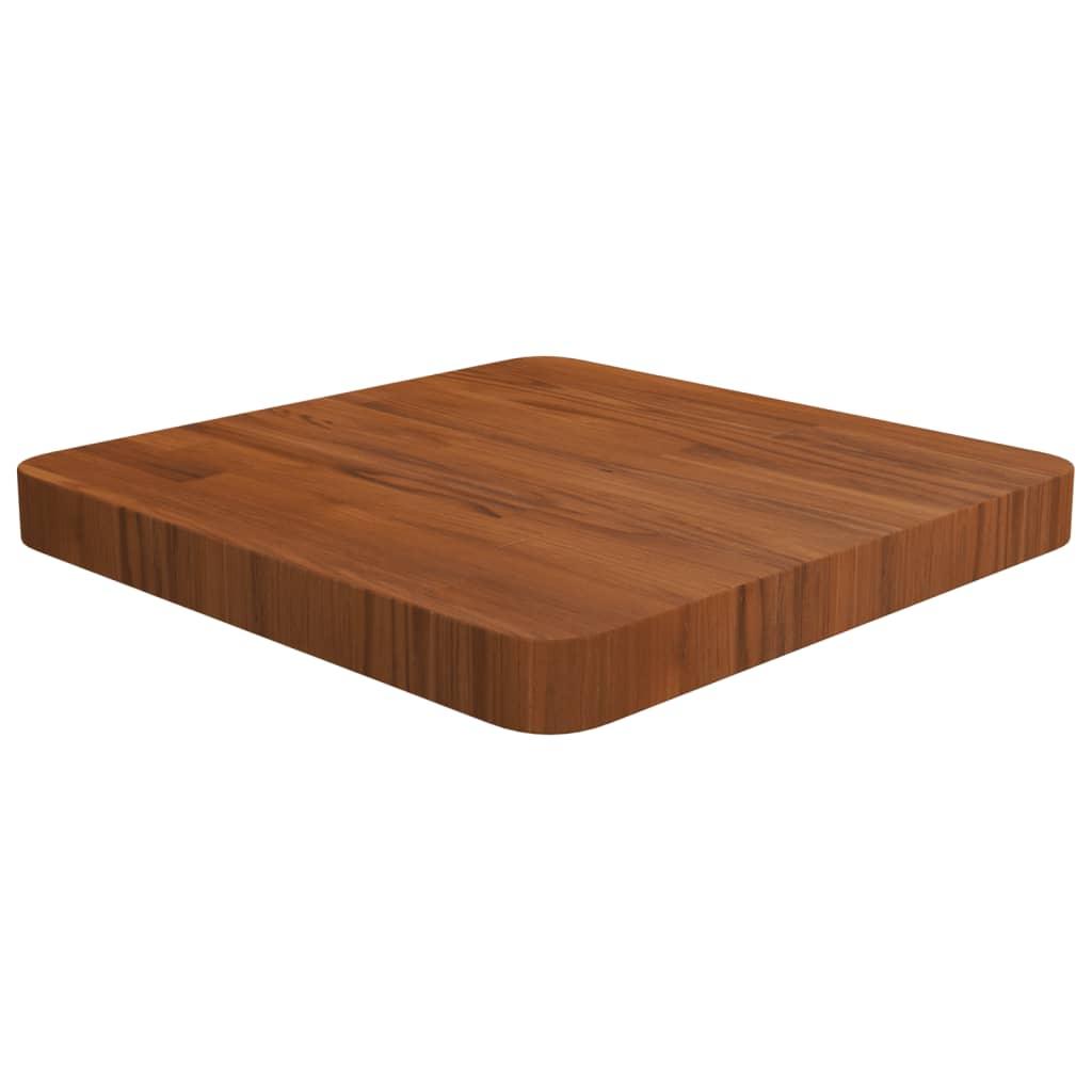 Firkantet Bordplade 40X40X1,5 Cm Ubehandlet Massivt Egetræ - Mørkebrun / 40 x 40 x 4 cm